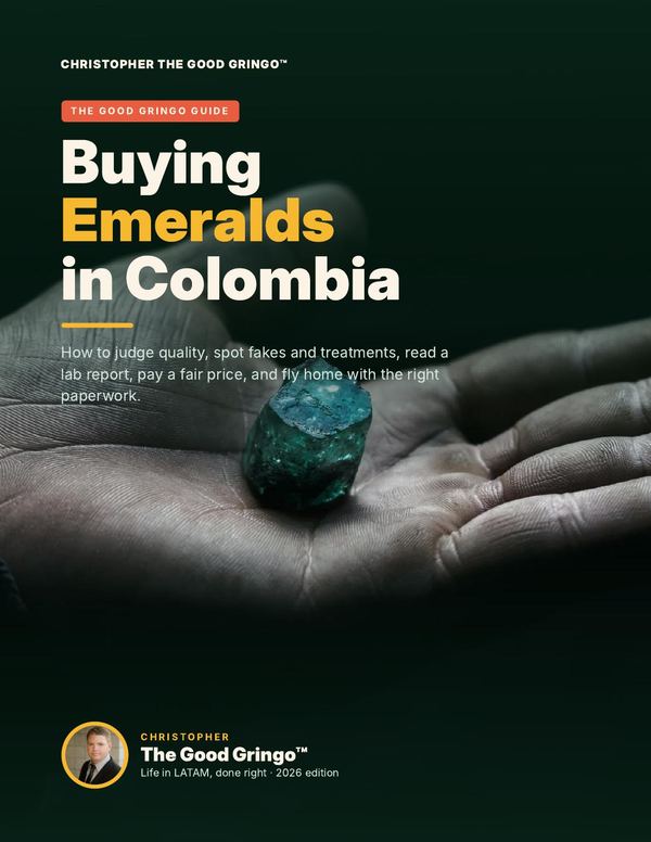 Cover of the 69-page guide Buying Emeralds in Colombia